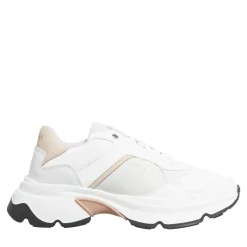 Nubikk Ross JadenWhite Leather Taupe Low-Top-Sneaker