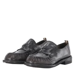 Officine Creative Loafers Rugged aus Leder schwarz Schnürschuhe