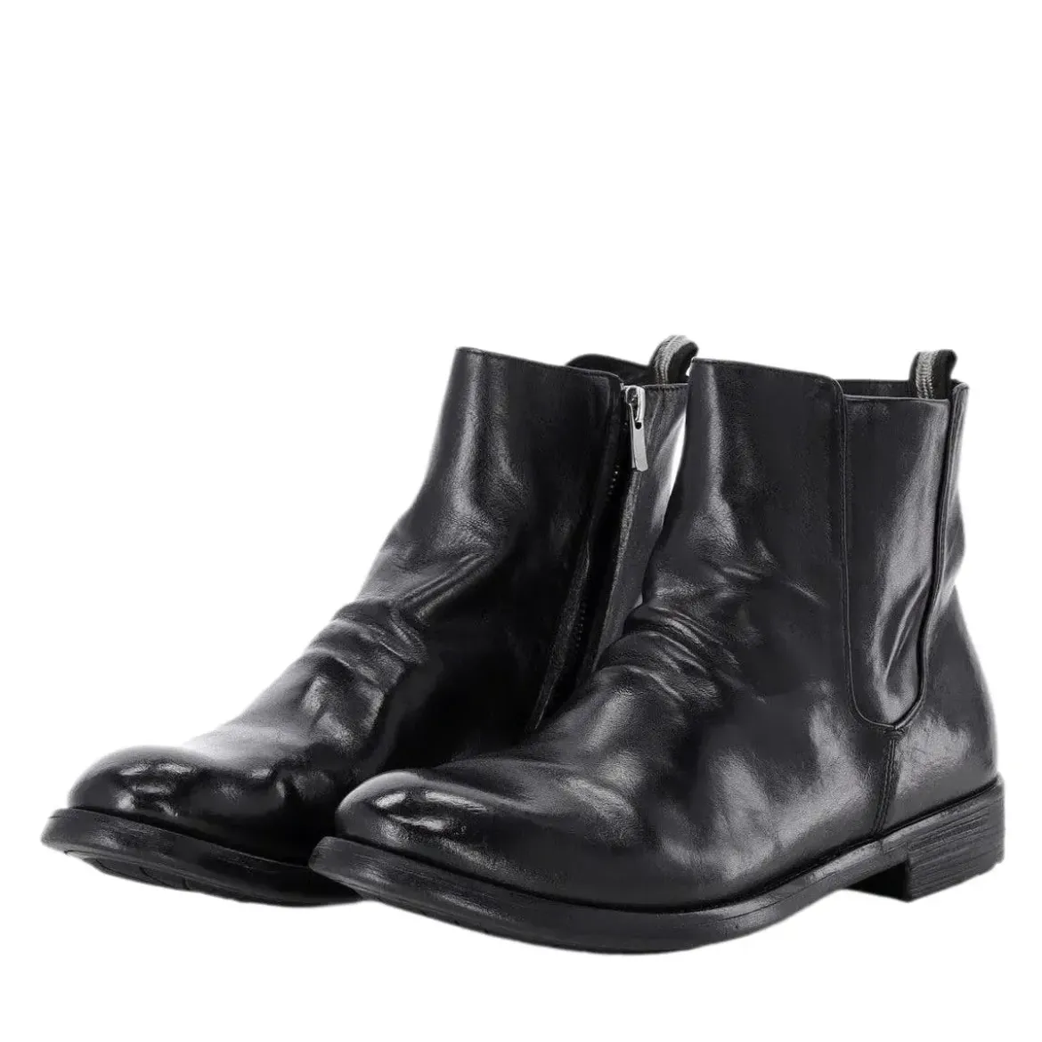 Officine Creative Stiefeletten Hive aus Leder schwarz Schnürschuhe