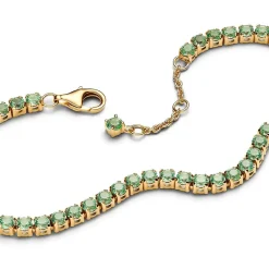 Pandora Sparkling Green Tennis Bracelet 14k vergoldet Armband