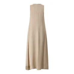 Peserico Midikleid mit Schmuckdetails braun Midikleid