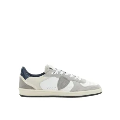 Philippe Model Low-Top Leather Sneakers With Suede Accents Grey Schnürschuhe