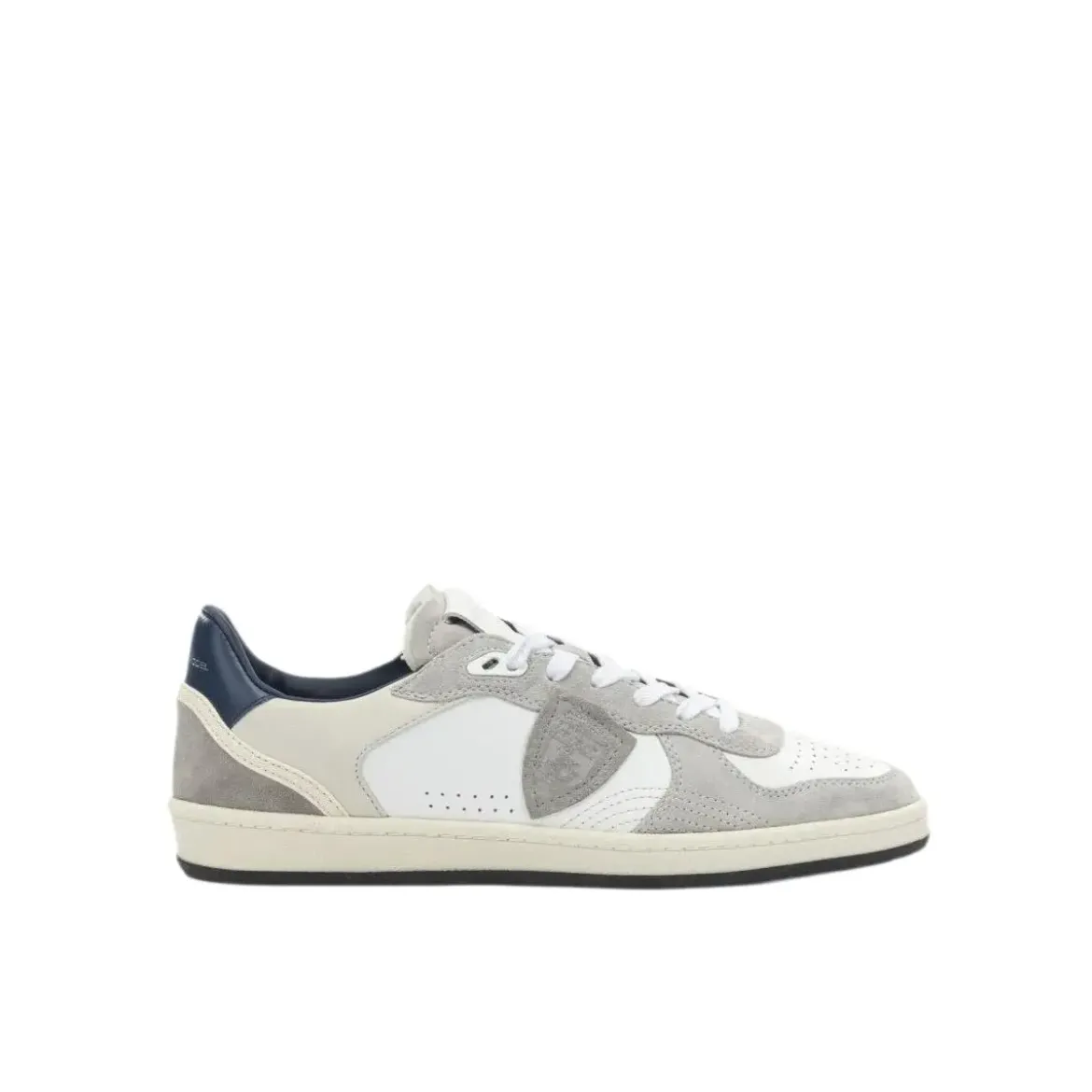 Philippe Model Low-Top Leather Sneakers With Suede Accents Grey Schnürschuhe