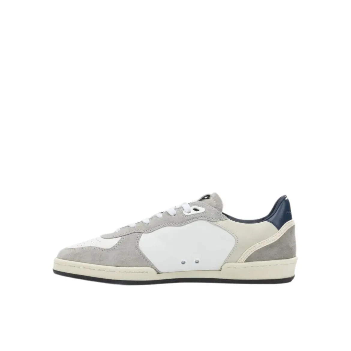 Philippe Model Low-Top Leather Sneakers With Suede Accents Grey Schnürschuhe