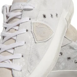 Philippe Model Prsx Low Woman Metal Argent Low-Top-Sneaker