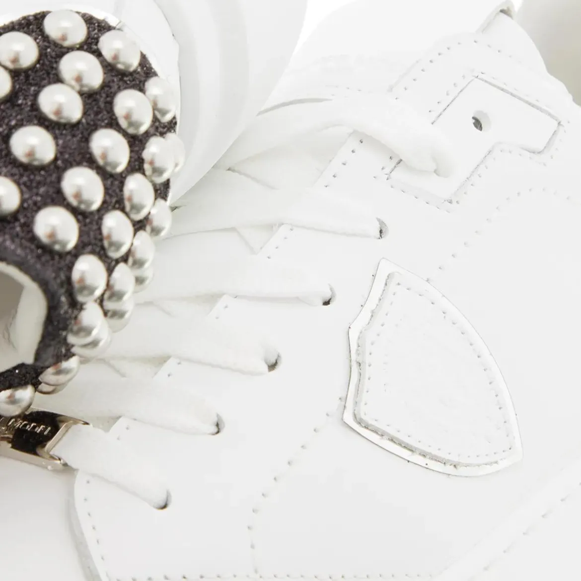 Philippe Model Tres Temple Low Woman Veau Goujons_Noir Noir Low-Top-Sneaker