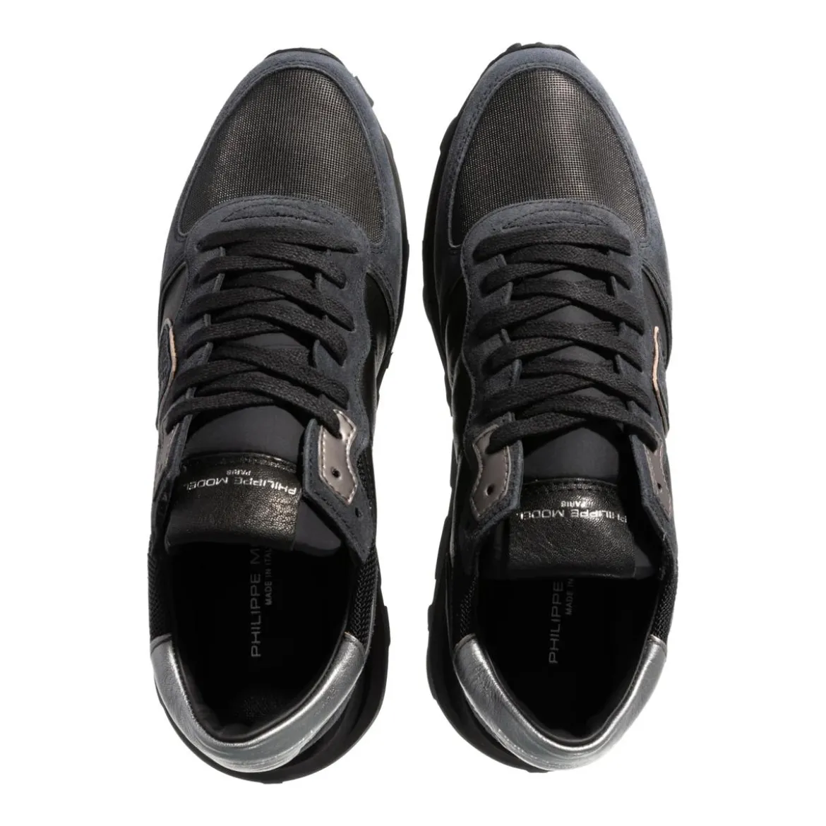 Philippe Model Tropez Haute Low Woman West Mixage_Noir Low-Top-Sneaker