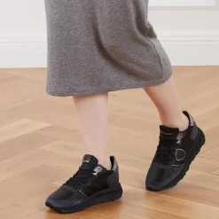 Philippe Model Tropez Haute Low Woman West Mixage_Noir Low-Top-Sneaker