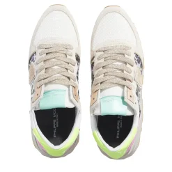 Philippe Model Tropez Haute Low Woman Paillettes Leo Leo Multi Jaune Low-Top-Sneaker