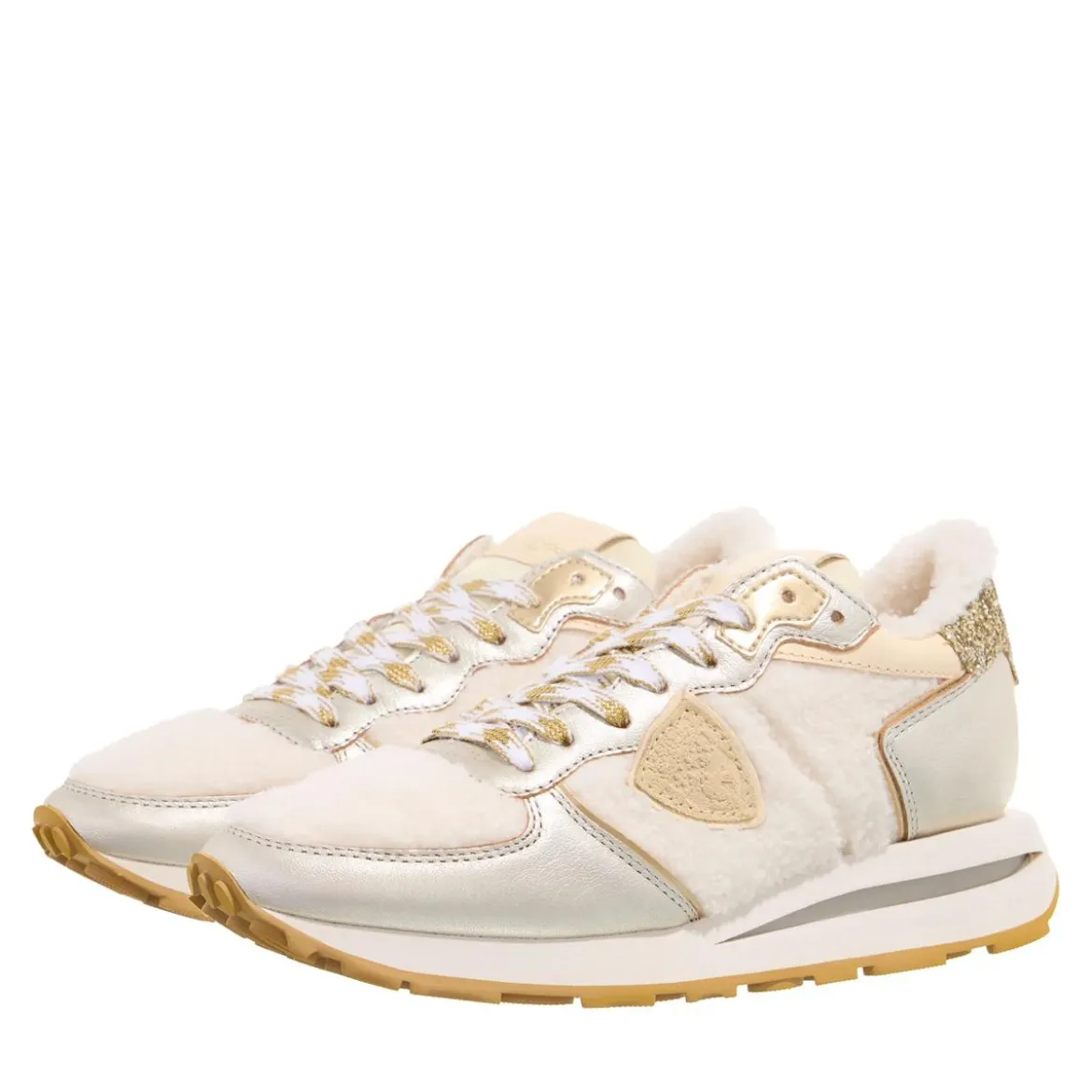 Philippe Model Tropez Haute Low Woman Baby Bear_Blanc Argent Low-Top-Sneaker