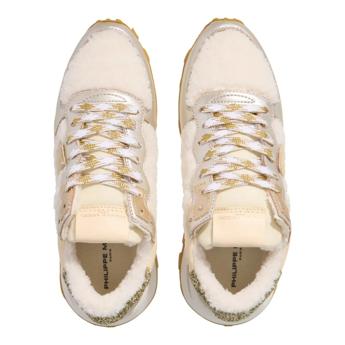 Philippe Model Tropez Haute Low Woman Baby Bear_Blanc Argent Low-Top-Sneaker