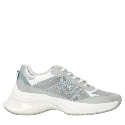 Pinko Ariel 33 - Sneaker Calf Leather/Net/Cow Suede Whit White/Sage Low-Top-Sneaker