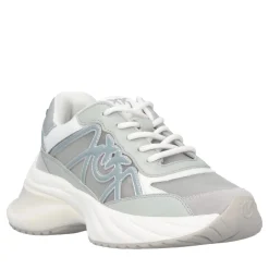 Pinko Ariel 33 - Sneaker Calf Leather/Net/Cow Suede Whit White/Sage Low-Top-Sneaker