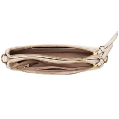 Pinko Double Mini Bianco Seta-Antique Gold Crossbody Bag