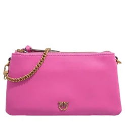 Pinko Double Mini Rosa Flogo-Antique Gold Crossbody Bag