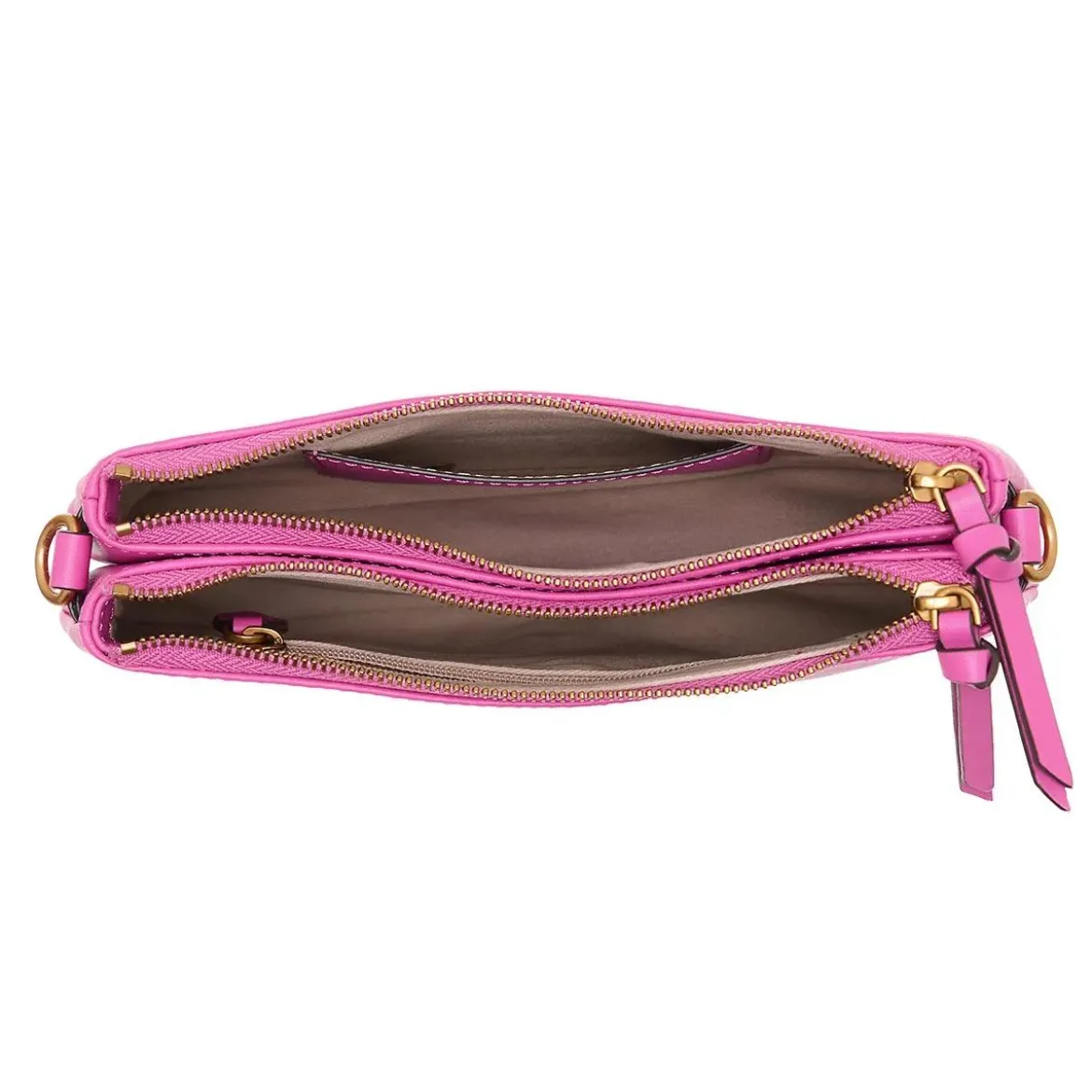 Pinko Double Mini Rosa Flogo-Antique Gold Crossbody Bag
