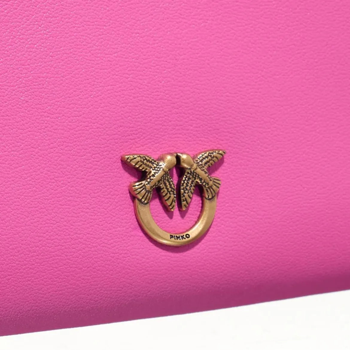 Pinko Double Mini Rosa Flogo-Antique Gold Crossbody Bag