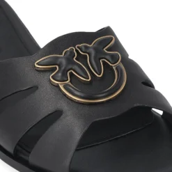 Pinko Milly 04 - Slipper Calf Leather Black Black Slides