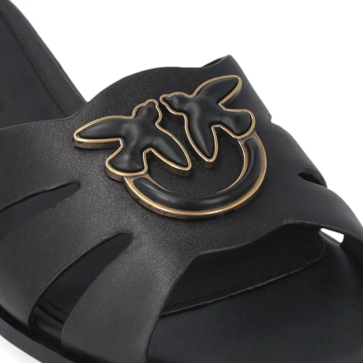 Pinko Milly 04 - Slipper Calf Leather Black Black Slides
