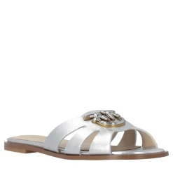 Pinko Milly 04 - Slipper Laminated Nappa Silver Silver Slides