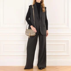Pinko Saddle Mini Noce-Antique Gold Crossbody Bag