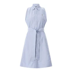 Polo Ralph Lauren Blusenkleid in Midilänge blau Maxikleid