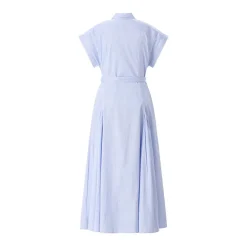 Polo Ralph Lauren Gestreiftes Blusenkleid in Midi-Länge blau Hemdblusenkleid