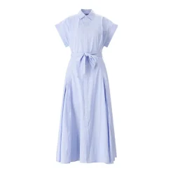 Polo Ralph Lauren Gestreiftes Blusenkleid in Midi-Länge blau Hemdblusenkleid