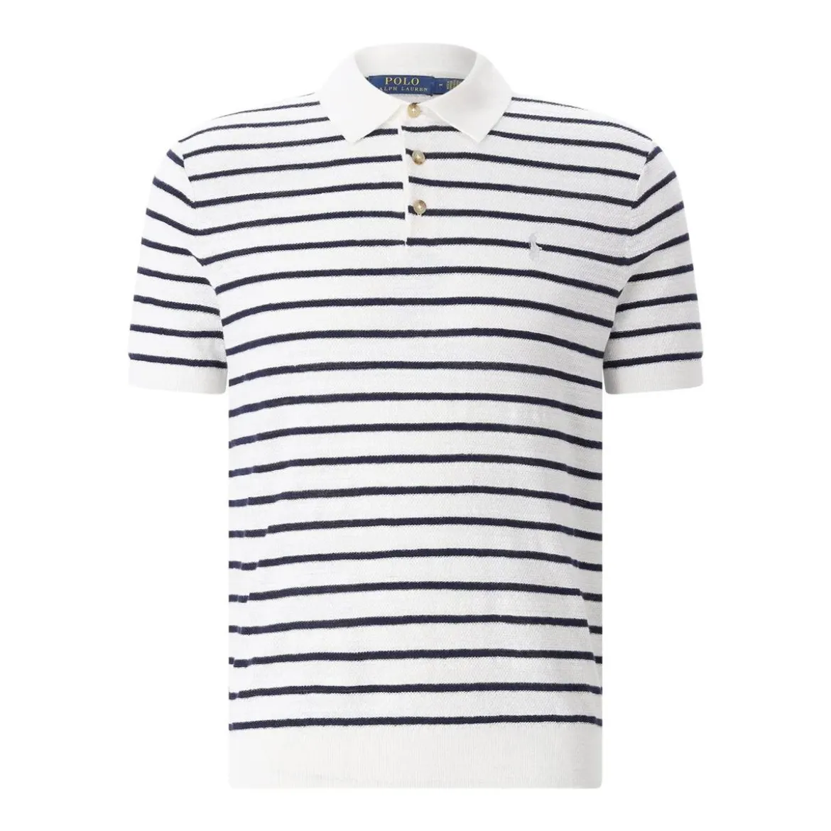 Polo Ralph Lauren Gestreiftes Poloshirt weiß Poloshirt