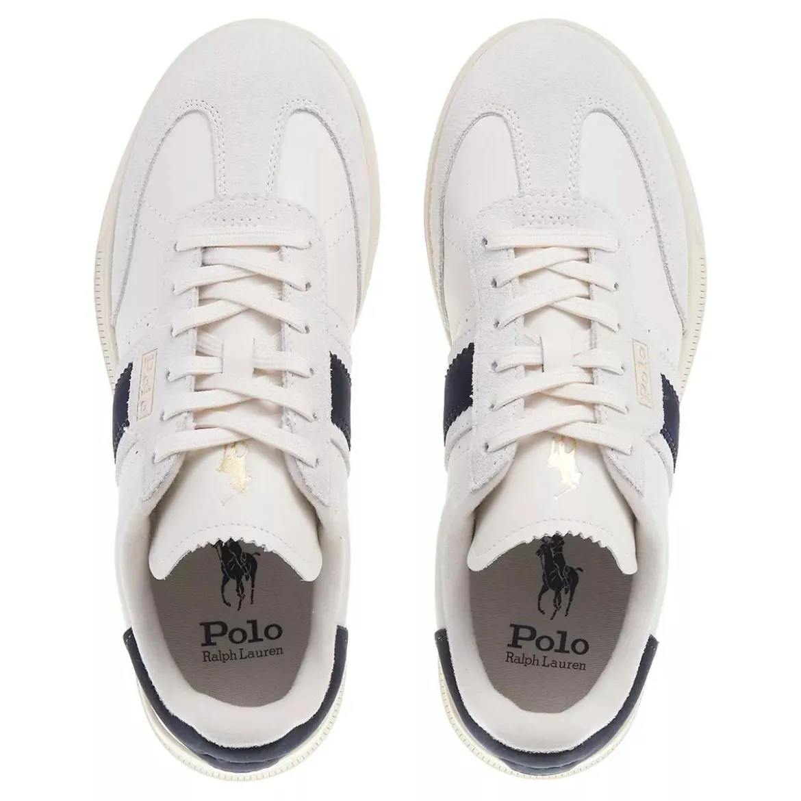 Polo Ralph Lauren Htr Aera-Sneakers-Low Top Lace Bianco/Navy Low-Top-Sneaker