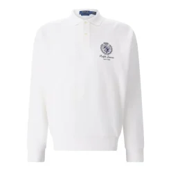 Polo Ralph Lauren Langarm-Poloshirt mit Print weiß Poloshirt