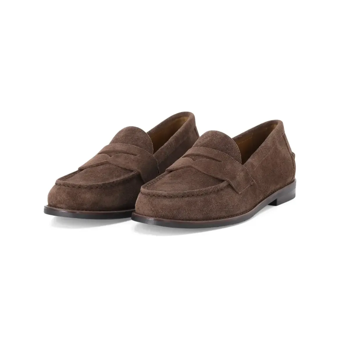 Polo Ralph Lauren Loafers aus Veloursleder braun Schnürschuhe