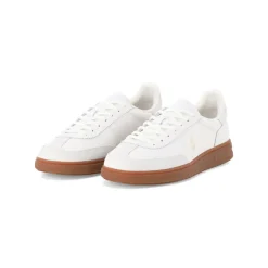 Polo Ralph Lauren Sneaker aus Rindsleder weiß Schnürschuhe