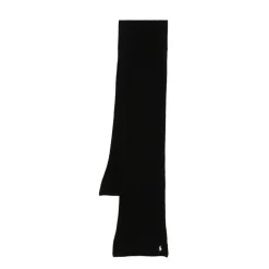 Polo Ralph Lauren Wool And Cashmere Blend Black Scarf Black Leichter Schal