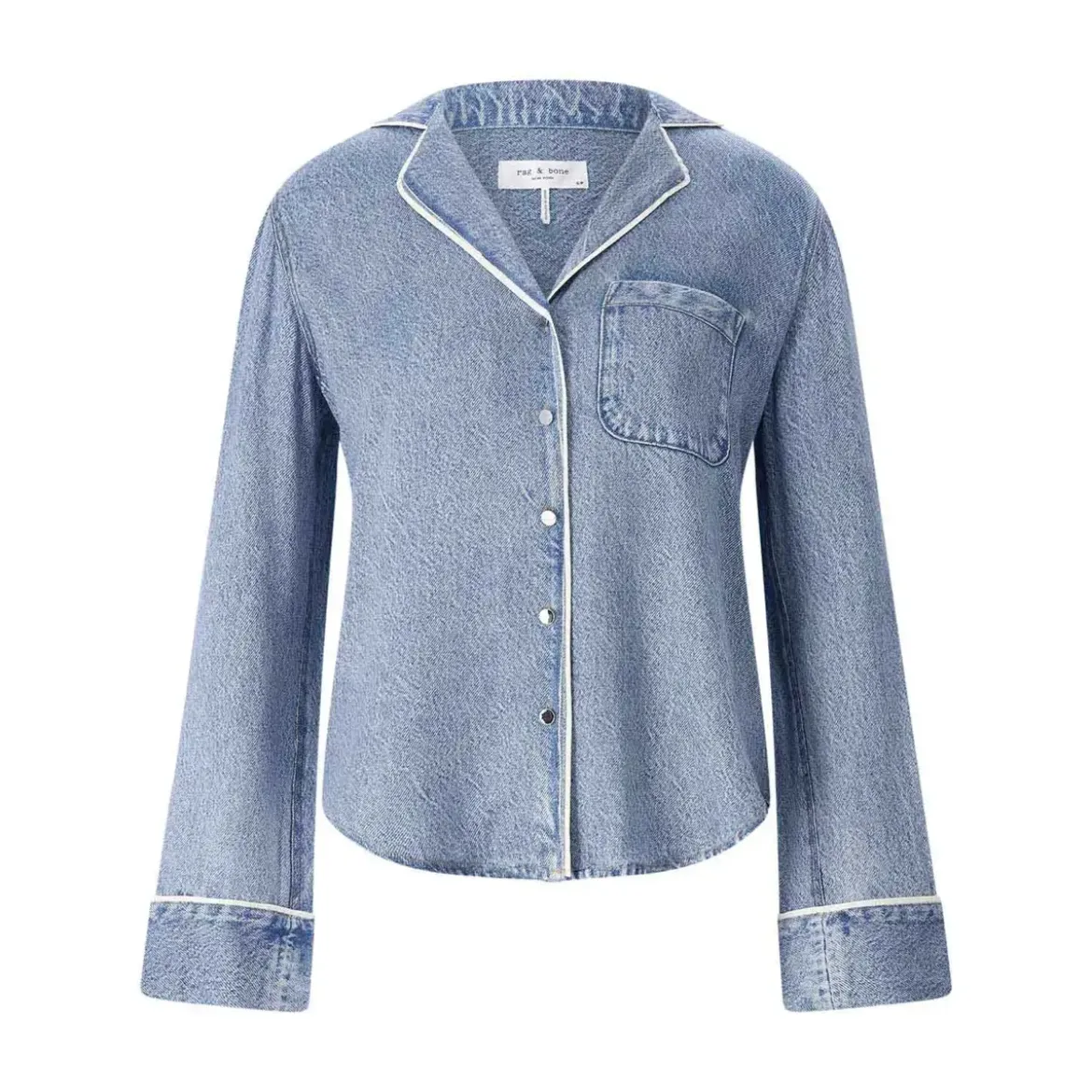 Rag & Bone Hemdbluse in Denim-Optik blau Bluse