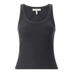 Rag & Bone Ripp-Top mit U-Ausschnitt schwarz Top