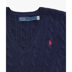 Ralph Lauren Pullover mit Zopfmuster blau Pullover