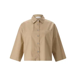 Roberto Collina Kurzarmbluse mit 3/4 Ärmel braun Bluse