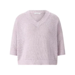 Roberto Collina Kurzarmpullover aus Baumwollmix lila Pullover