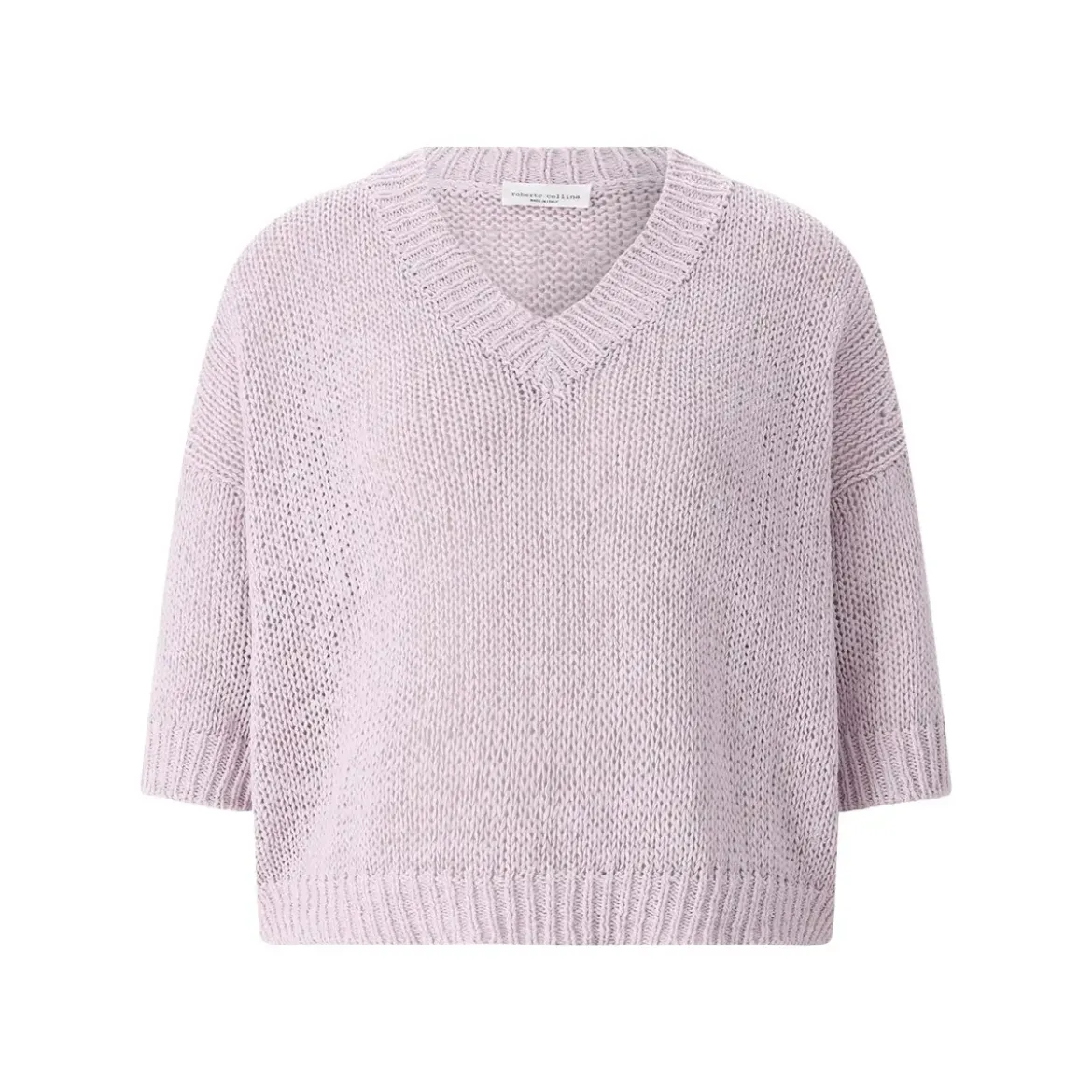 Roberto Collina Kurzarmpullover aus Baumwollmix lila Pullover