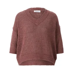 Roberto Collina Kurzarmpullover aus Baumwollmix lila Pullover