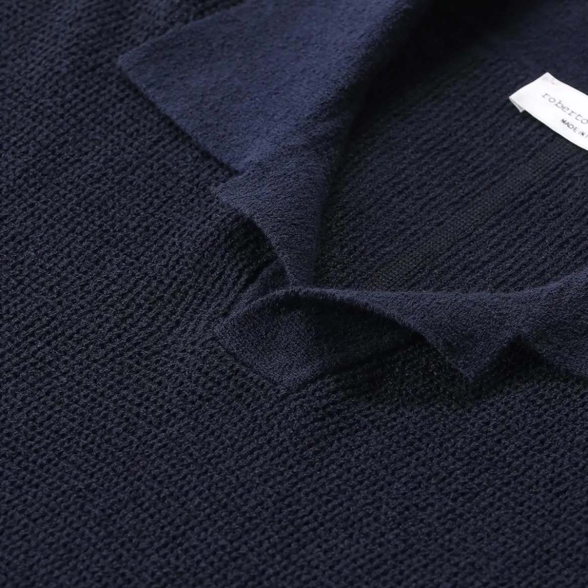 Roberto Collina Poloshirt aus Leinenmix blau Poloshirt
