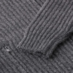 Roberto Collina Strickjacke aus Woll-Mix grau Pullover