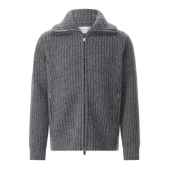 Roberto Collina Strickjacke aus Woll-Mix grau Pullover