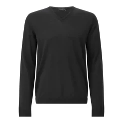 Roberto Collina Strickpullover mit V-Ausschnitt schwarz Longsleeve