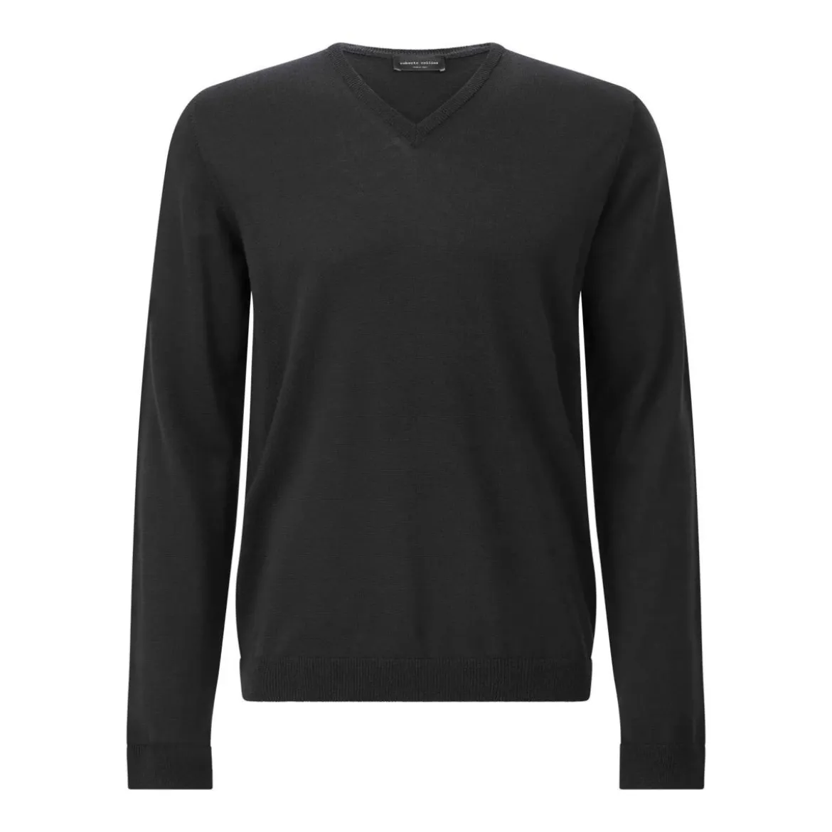 Roberto Collina Strickpullover mit V-Ausschnitt schwarz Longsleeve