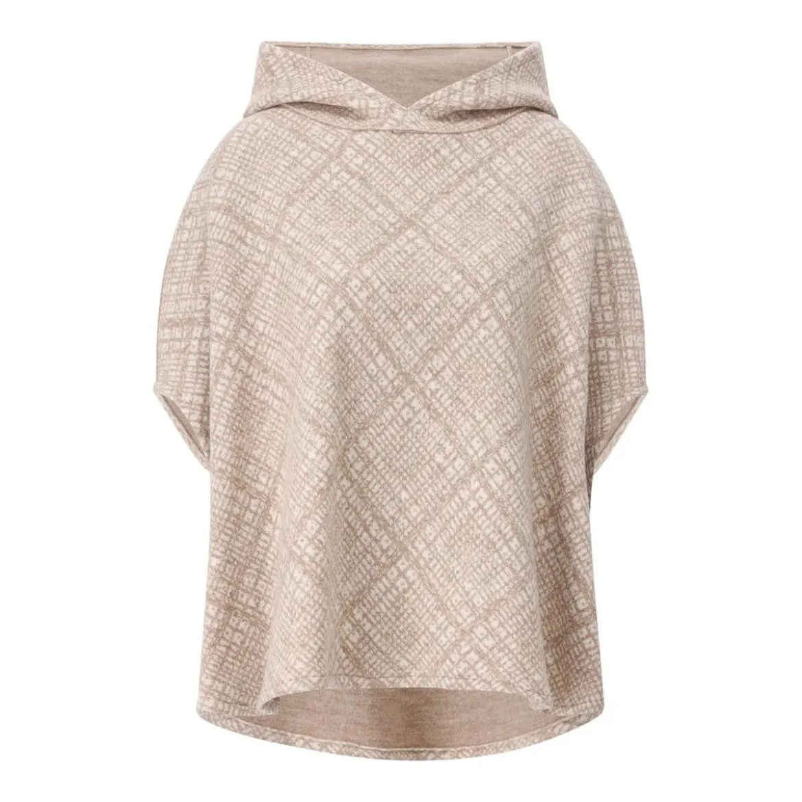 Rosso35 Poncho mit Kapuze beige Poncho