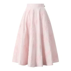 Rotate Flower Maxi Skirt Pink Midirock
