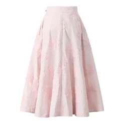 Rotate Flower Maxi Skirt Pink Midirock