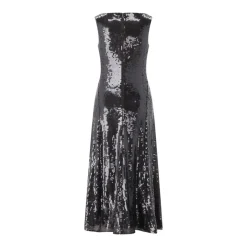 Rotate Midikleid mit Pailletten schwarz Maxikleid